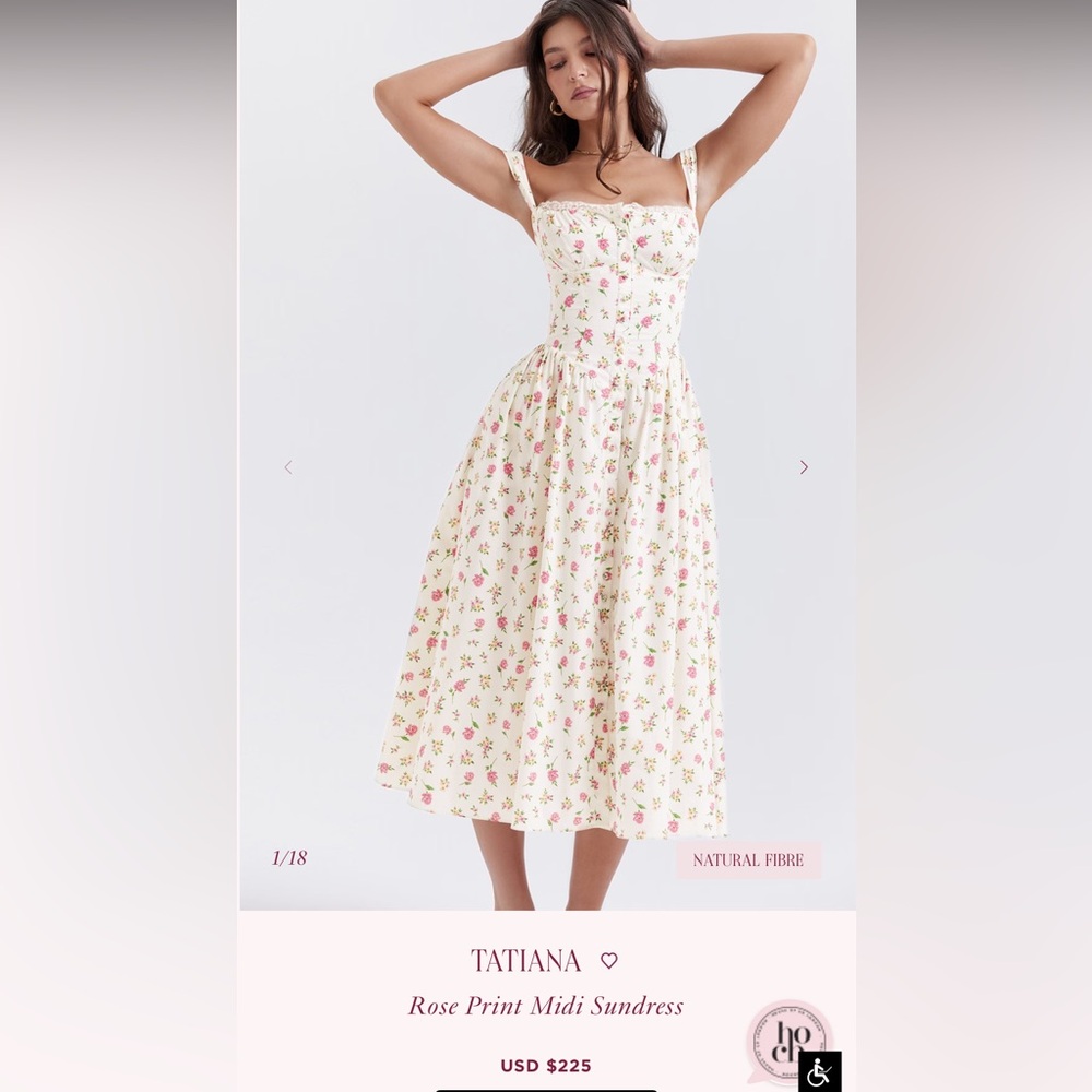 TATIANA Rose Print Midi Sundress